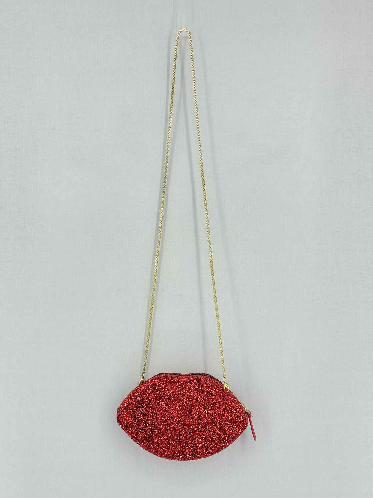 LULU GUINNESS Glitter Lips Red Crossbody
