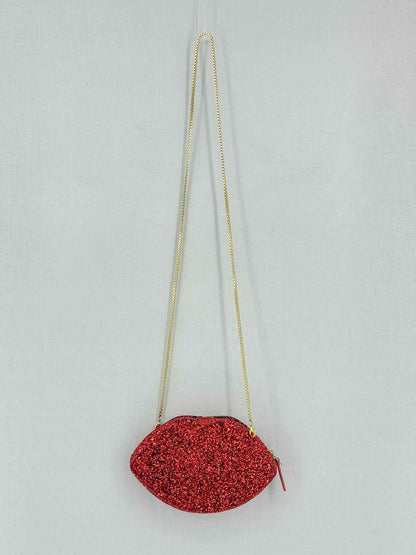 LULU GUINNESS Glitter Lips Red Crossbody