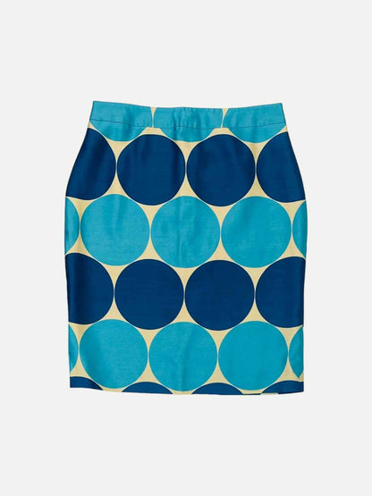 KATE SPADE Blue & Beige Size US 12 Knee Length Skirt
