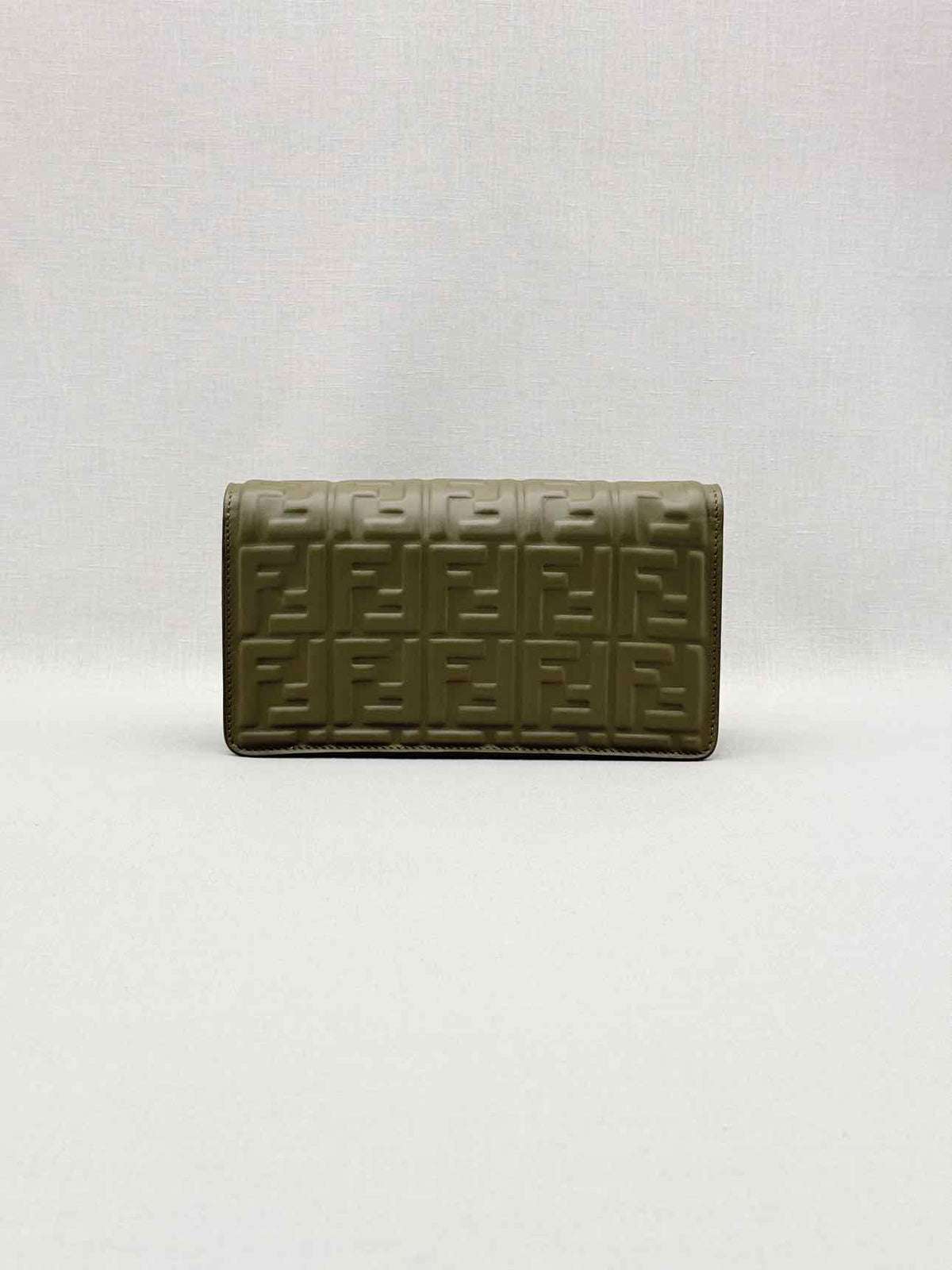 FENDI WOC Khaki FF Embossed Crossbody