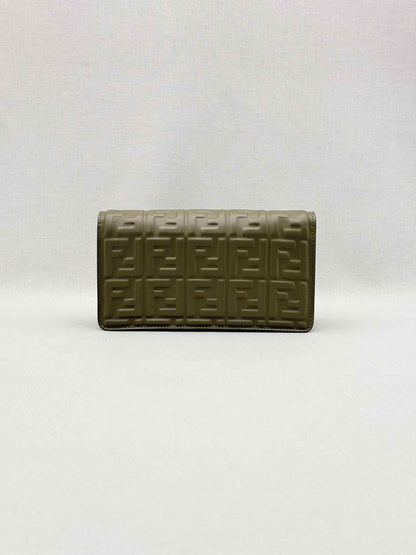 FENDI WOC Khaki FF Embossed Crossbody