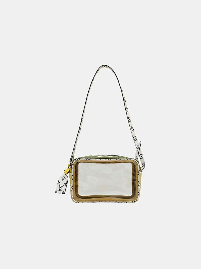 LOUIS VUITTON Green, Tan & White Monogram Shoulder Bag