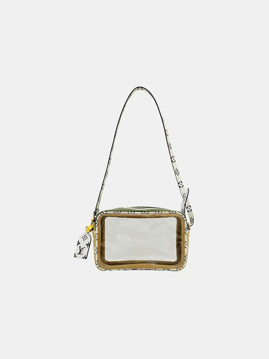 LOUIS VUITTON Green, Tan & White Monogram Shoulder Bag