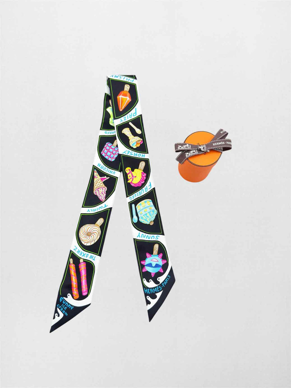 HERMES Noir Multicolore Twill