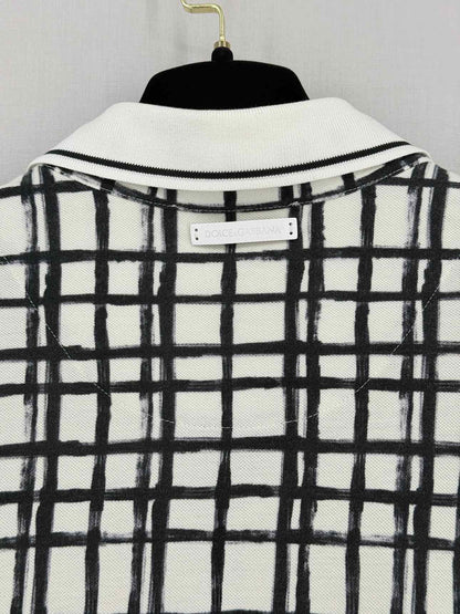 DOLCE & GABBANA White & Black Size 48 Polo Shirt