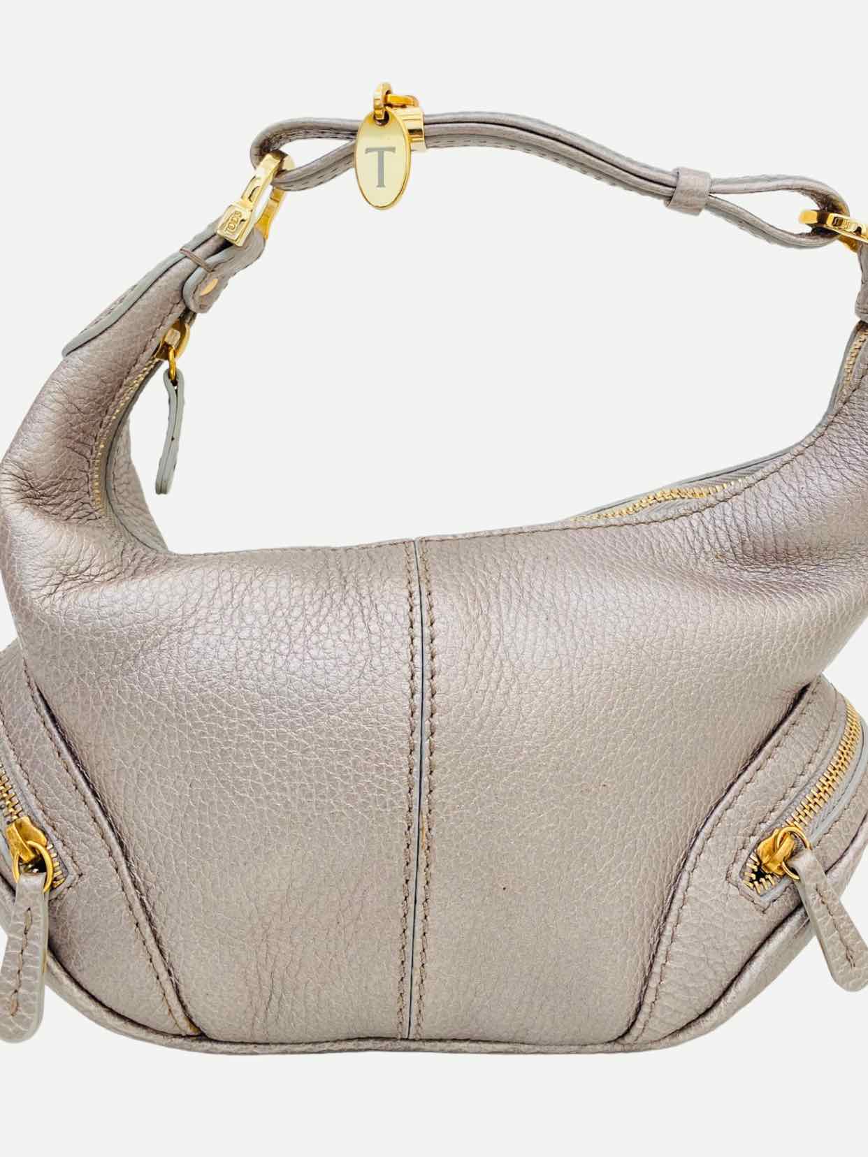 TOD'S Charlotte Metallic Silver Hobo bag