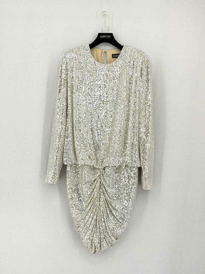 RETROFETE Flynn Silver Sequin Size Medium Short Dress