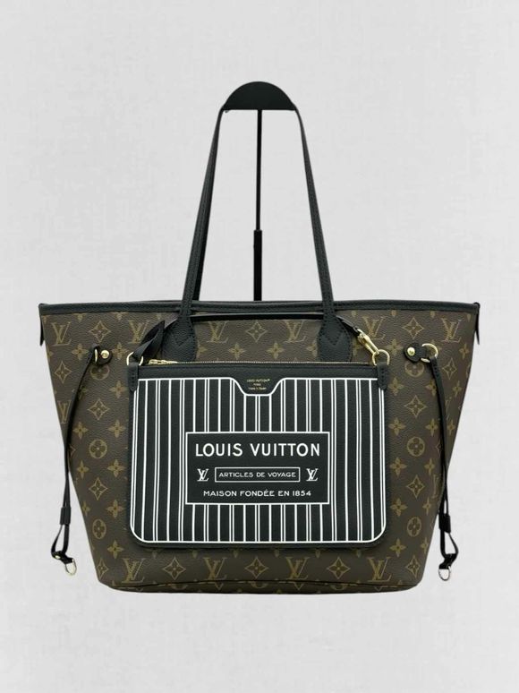 LOUIS VUITTON Brown & Black Monogram Tote Bag