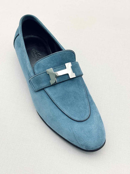 HERMES Paris Moccasins Blue Size EU 38 Loafers