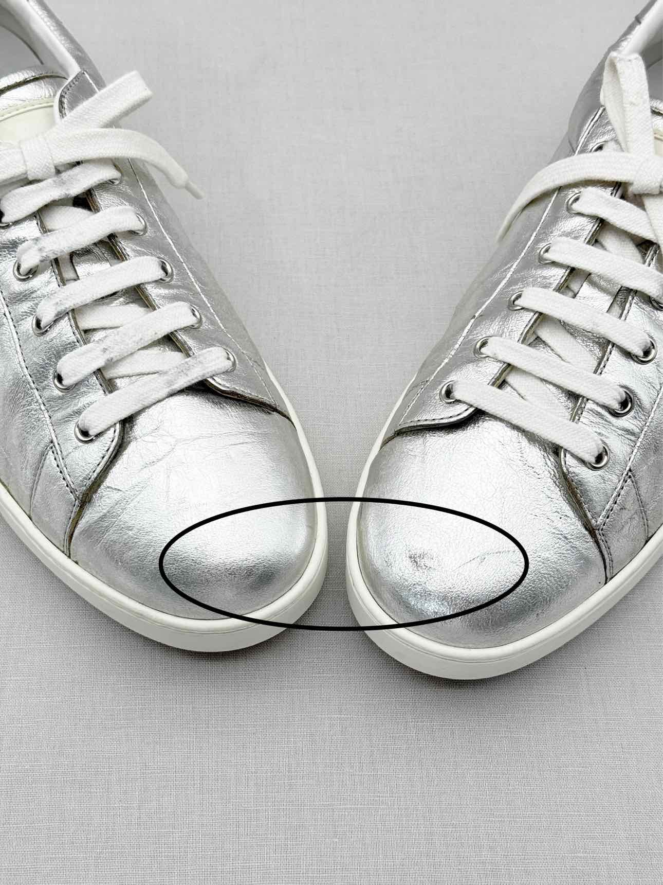 DIOR Low Top Metallic Silver Size EU 41 Sneakers