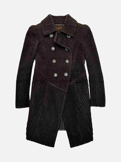 LOUIS VUITTON Double Breasted Brown Size US 6 Coat