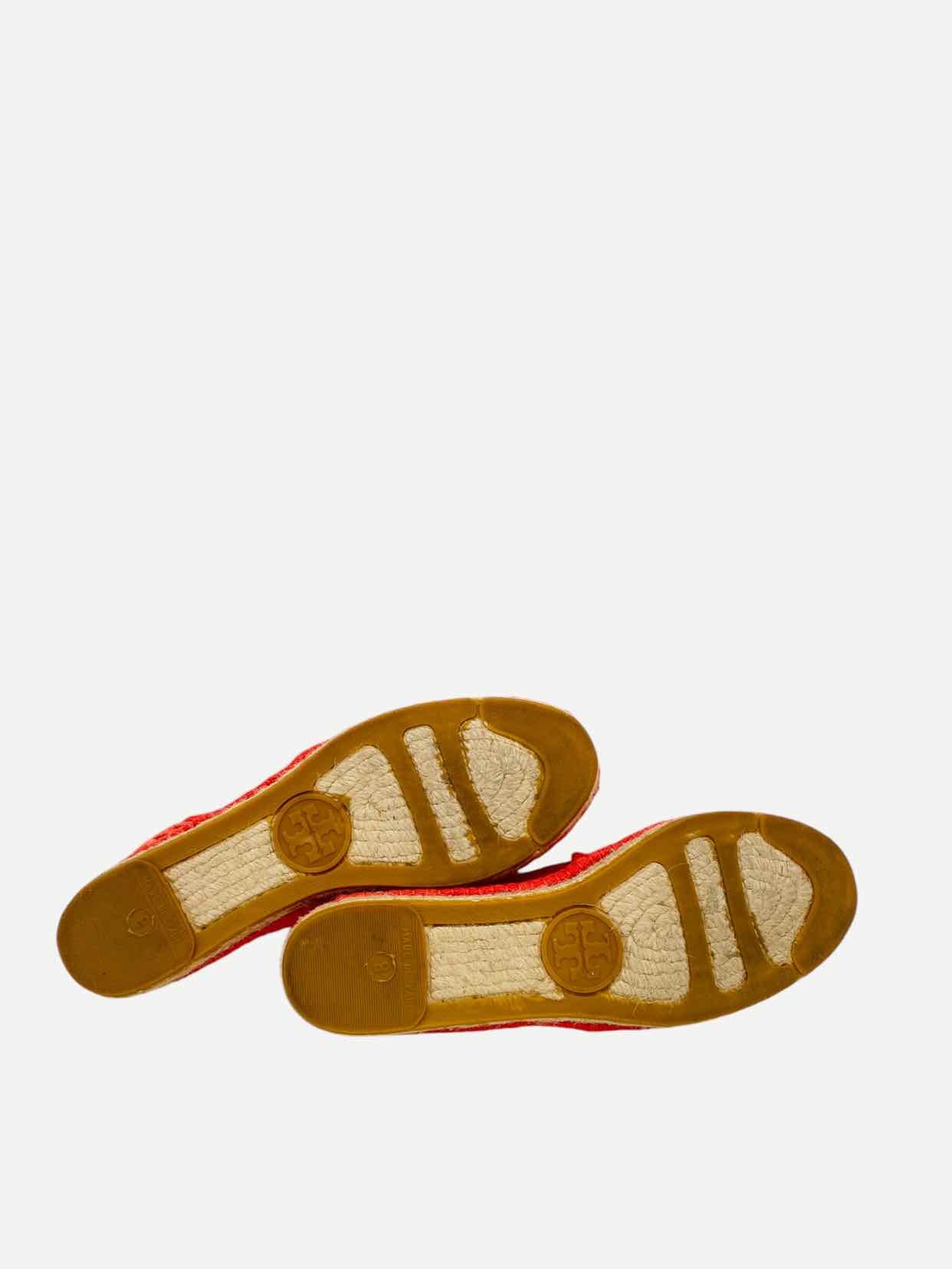 TORY BURCH Espadrille Orange Size EU 38 Flats