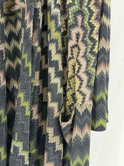 MISSONI Black Multicolor Chevron Size US 8 Cardigan
