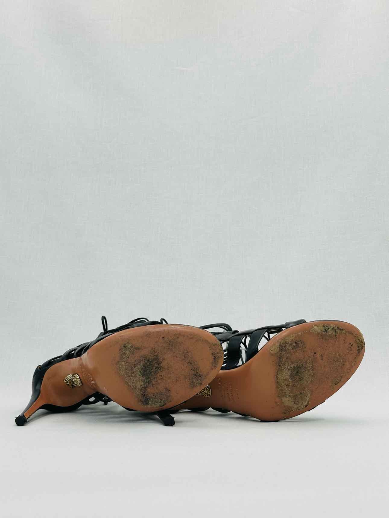 AQUAZZURA Amazon Black Size EU 38.5 Heeled Sandals