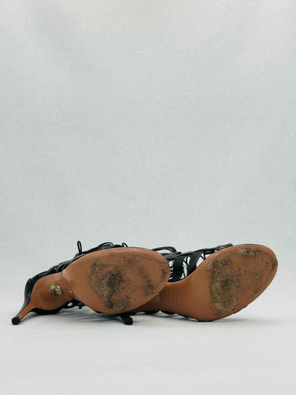 AQUAZZURA Amazon Black Size EU 38.5 Heeled Sandals