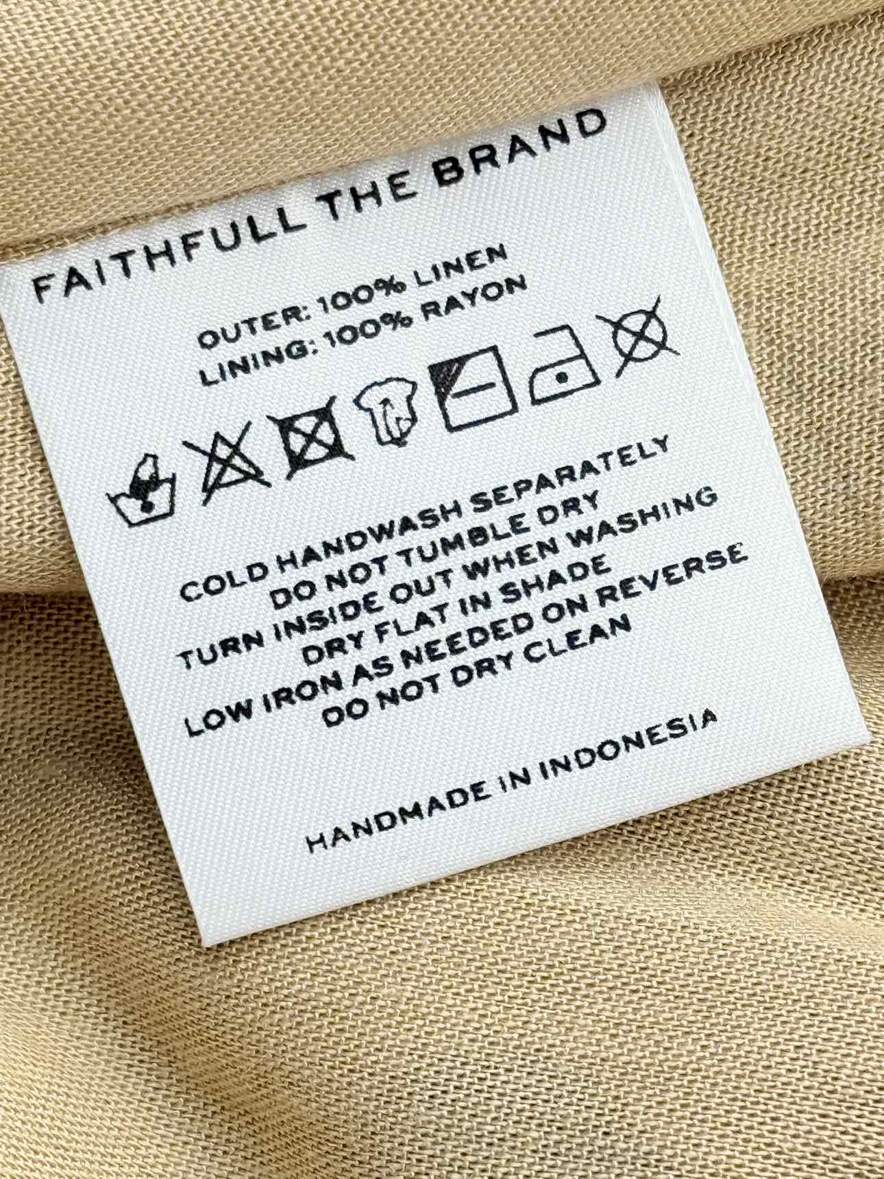FAITHFULL THE BRAND Tan & Black Size US 8 Midi Dress