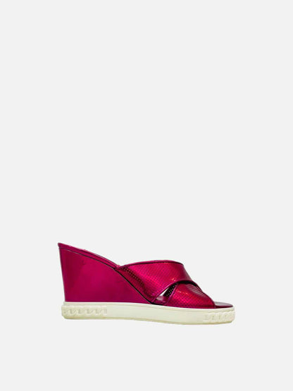 CASADEI Metallic Pink Wedges