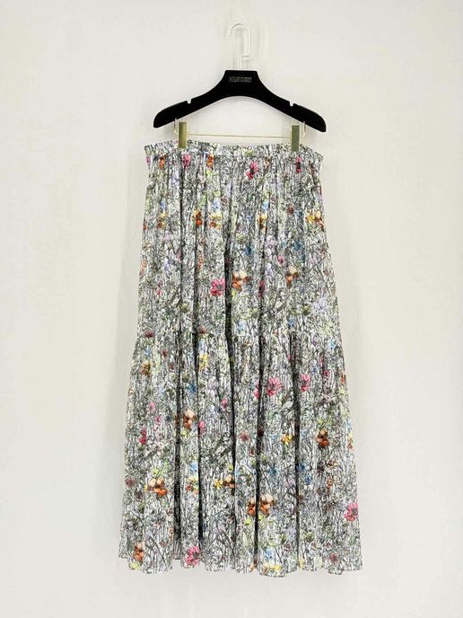 CHRISTIAN DIOR White Multicolor Size Medium Long Skirt