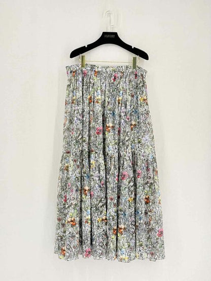 CHRISTIAN DIOR White Multicolor Size Medium Long Skirt