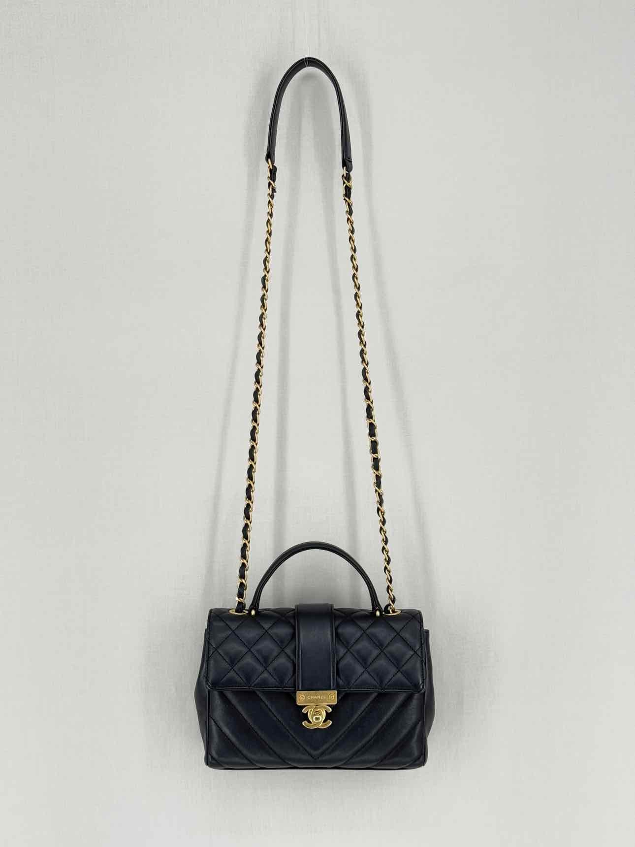 CHANEL In The City Black Quilted Top Handle