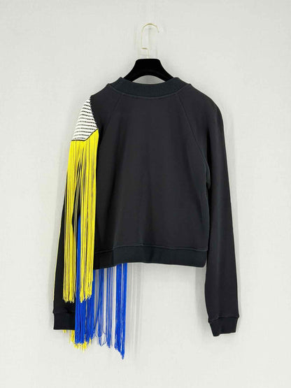 CHRISTOPHER KANE Black Multicolor Size XSmall Sweater