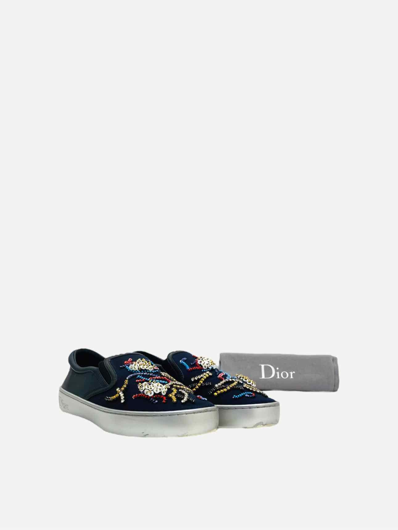 CHRISTIAN DIOR Slip On Navy Blue Sneakers 38