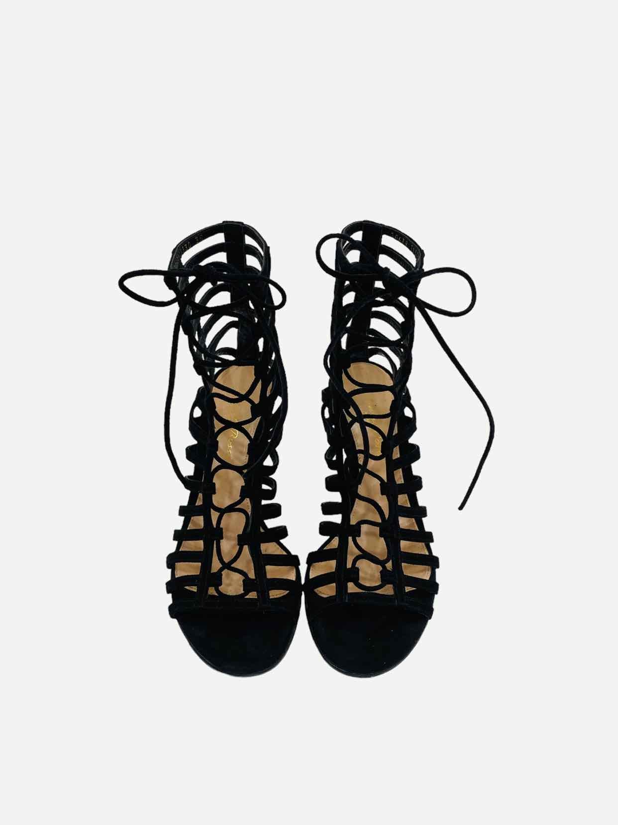 GIANVITO ROSSI Roxy Caged Black Heeled Sandals