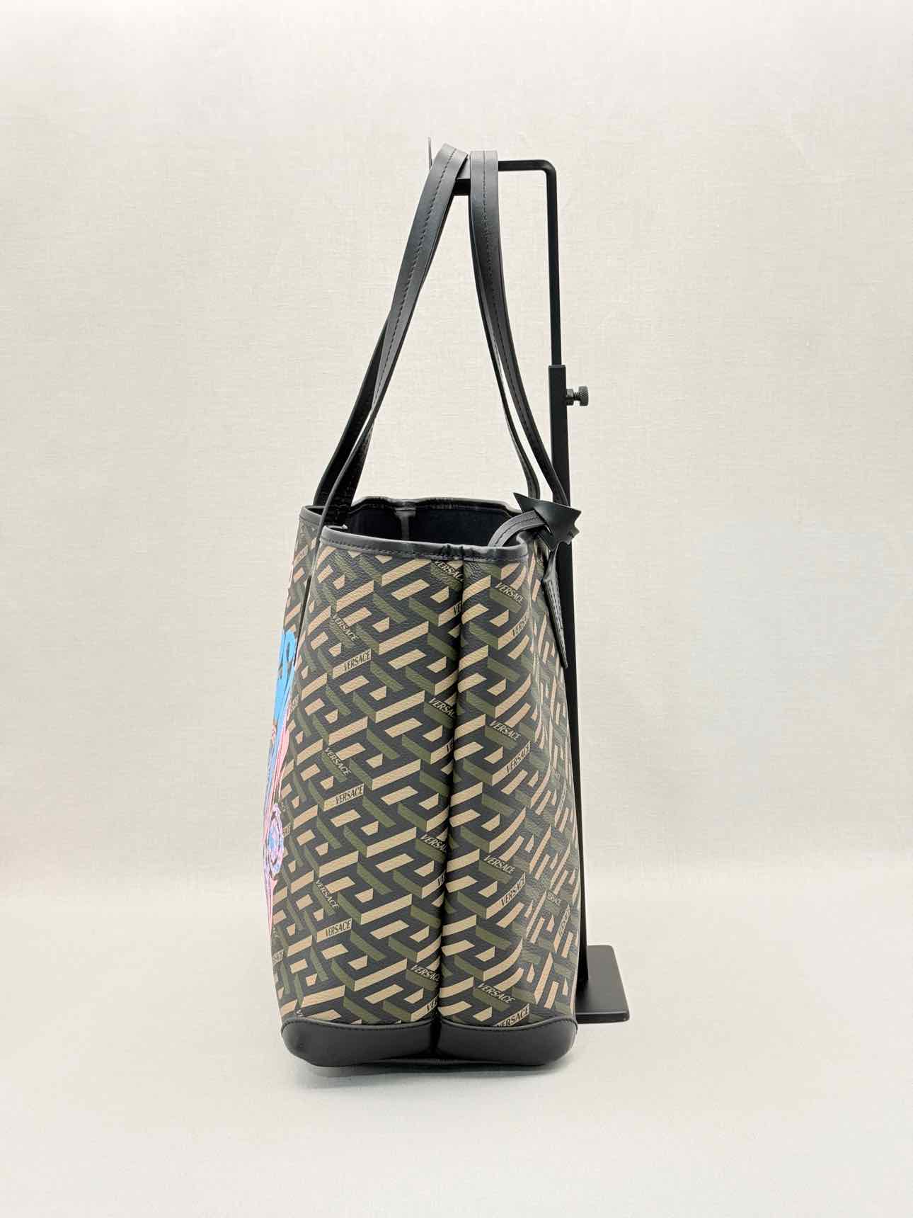 VERSACE La Greca Medusa Music Black Multicolor Tote Bag