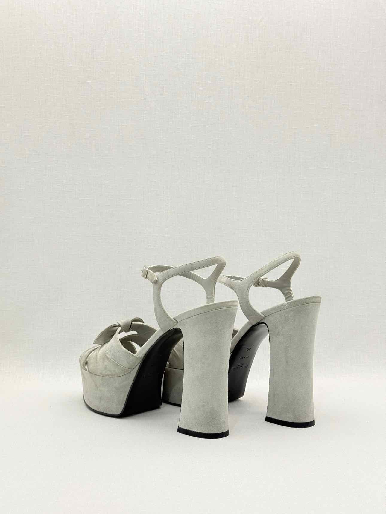 SAINT LAURENT Candy Grey Size EU 40 Platform Sandals