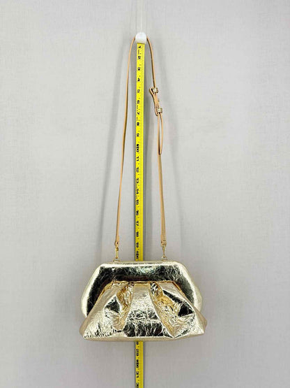 THEMOIRE Gea Pineapple Metallic Gold Clutch