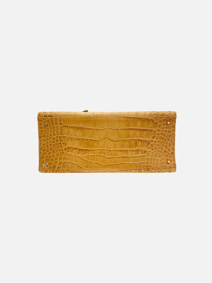 ZUFI ALEXANDER Croc Embossed Tan Top Handle