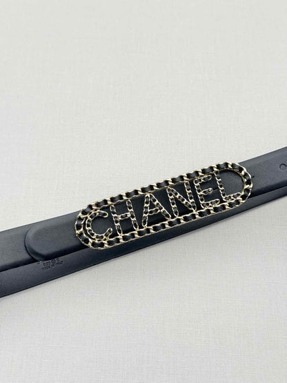 CHANEL Black Chain Link Belt