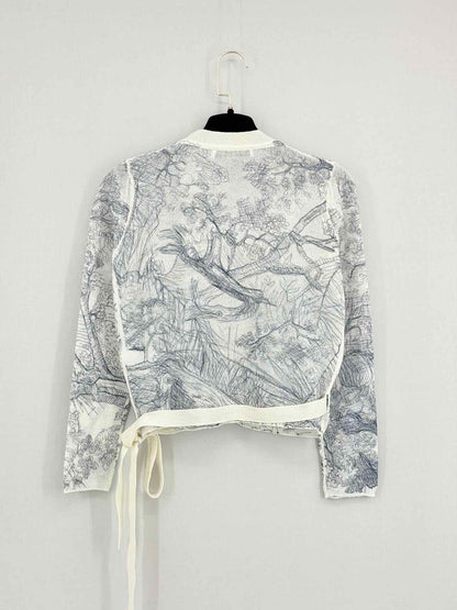 CHRISTIAN DIOR Beige & Black Size US 2 Cardigan