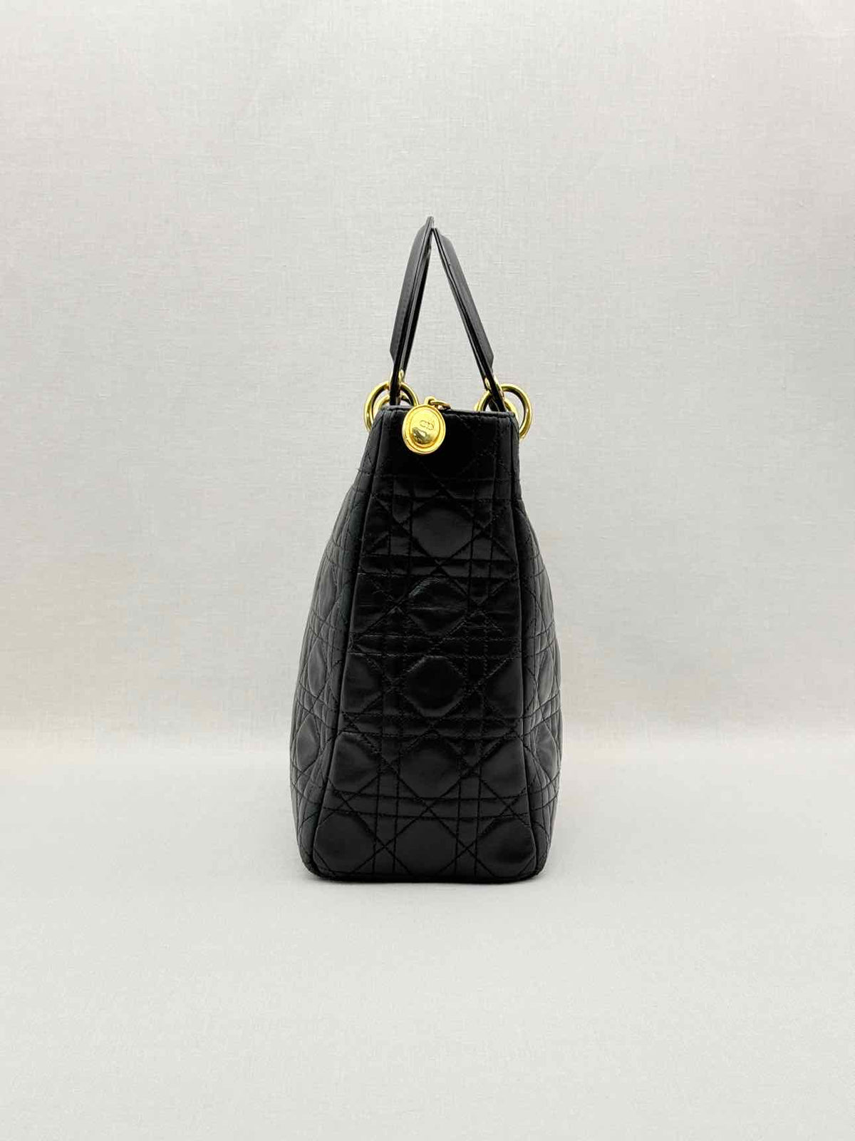 CHRISTIAN DIOR Lady Dior Black Cannage Top Handle