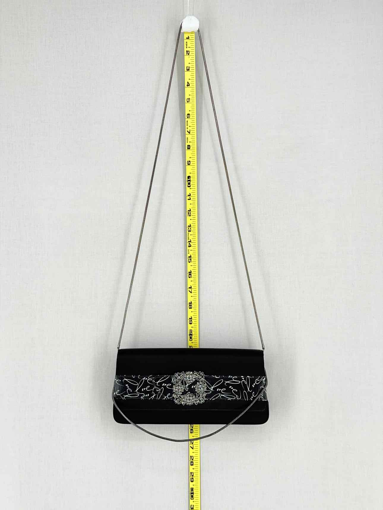 MANOLO BLAHNIK Envelope Black Clutch