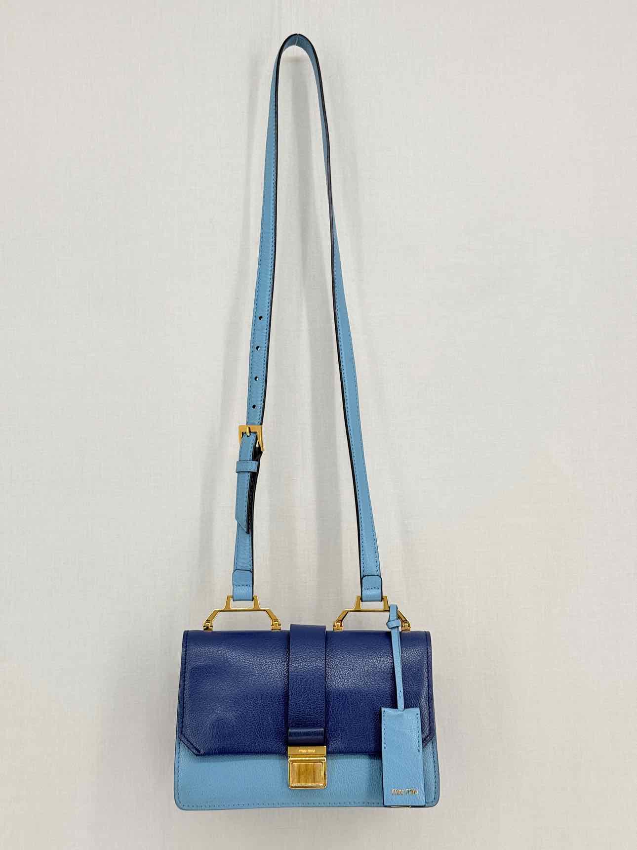 MIU MIU Madras Blue Tapestry Shoulder Bag