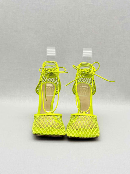 BOTTEGA VENETA Neon Yellow Size EU 38.5 Heeled Sandals