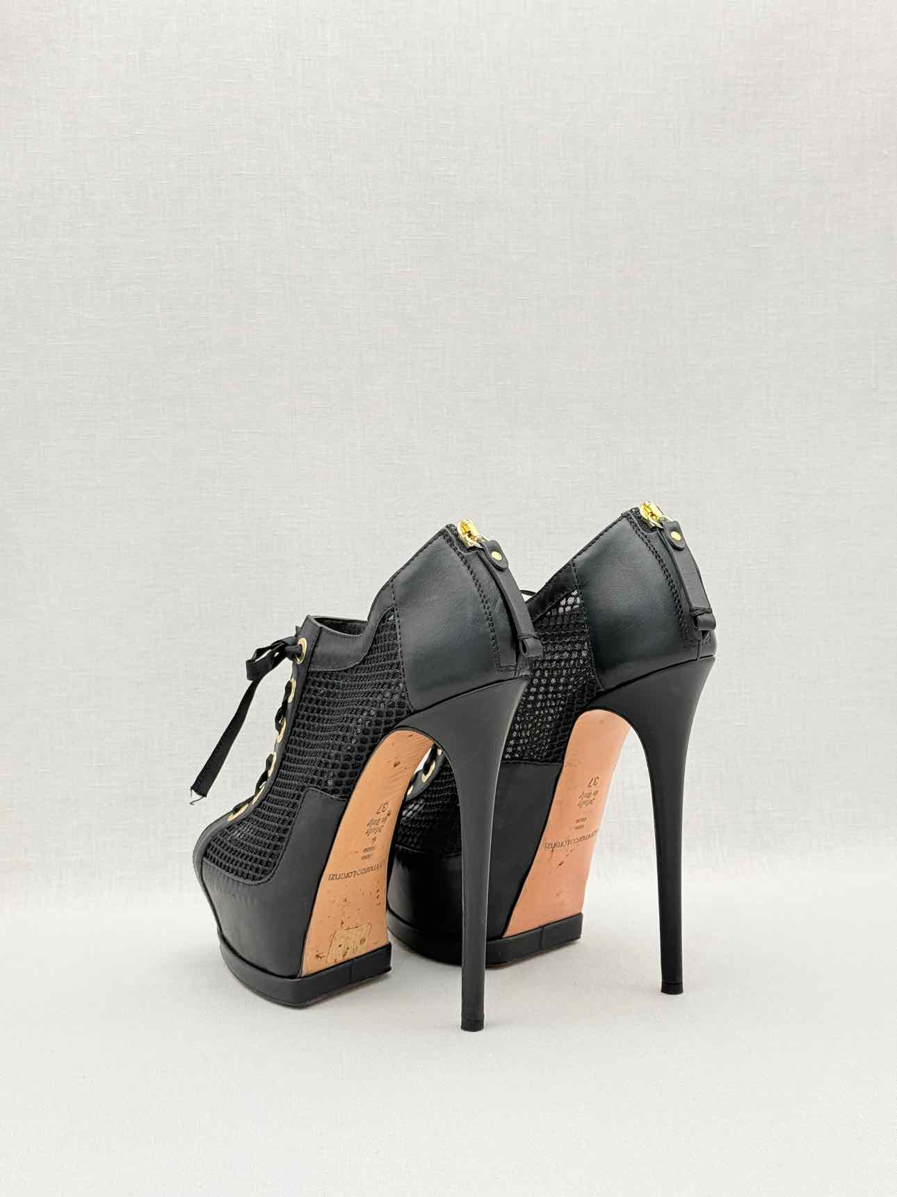 GIANMARCO LORENZI Lace Up Black Size EU 37 Pumps