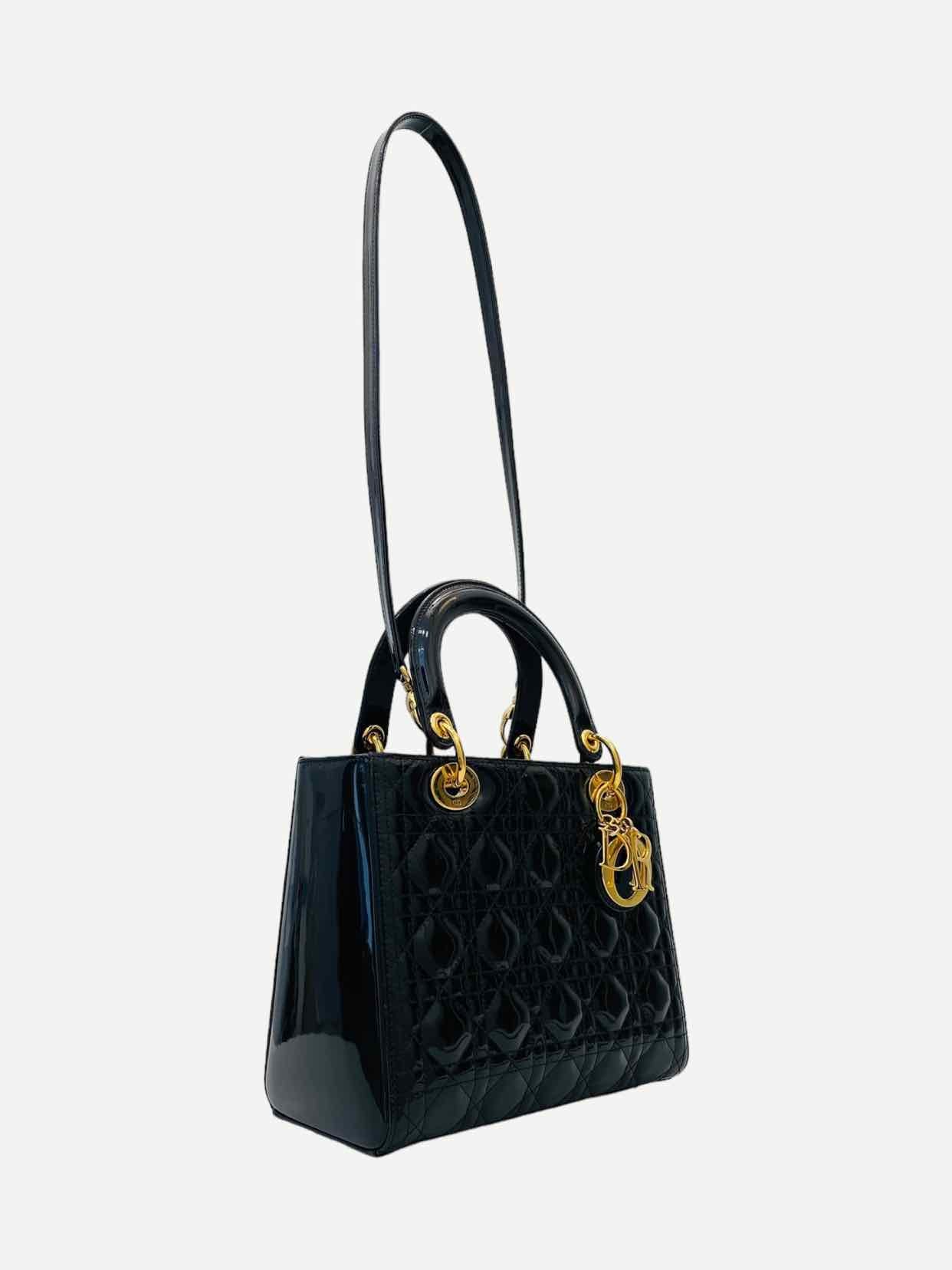 DIOR Lady Dior Black Cannage Top Handle
