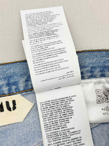 MIU MIU Cut Off Light Blue Washed Size 34 Shorts