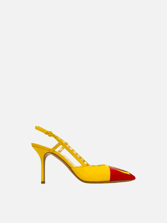 MOSCHINO McDonald's Yellow & Red Slingbacks 39.5