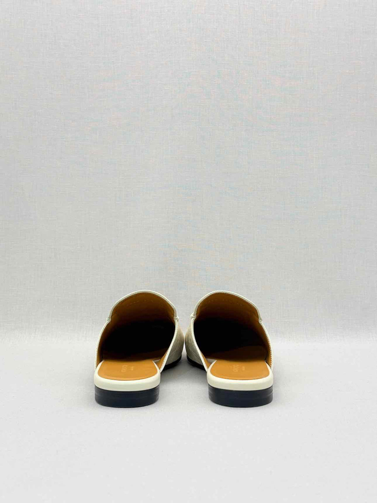 GUCCI Horsebit White GG Embossed Size EU 37.5 Mules