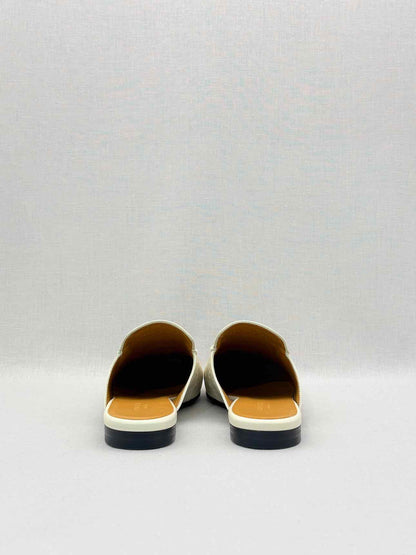 GUCCI Horsebit White GG Embossed Size EU 37.5 Mules