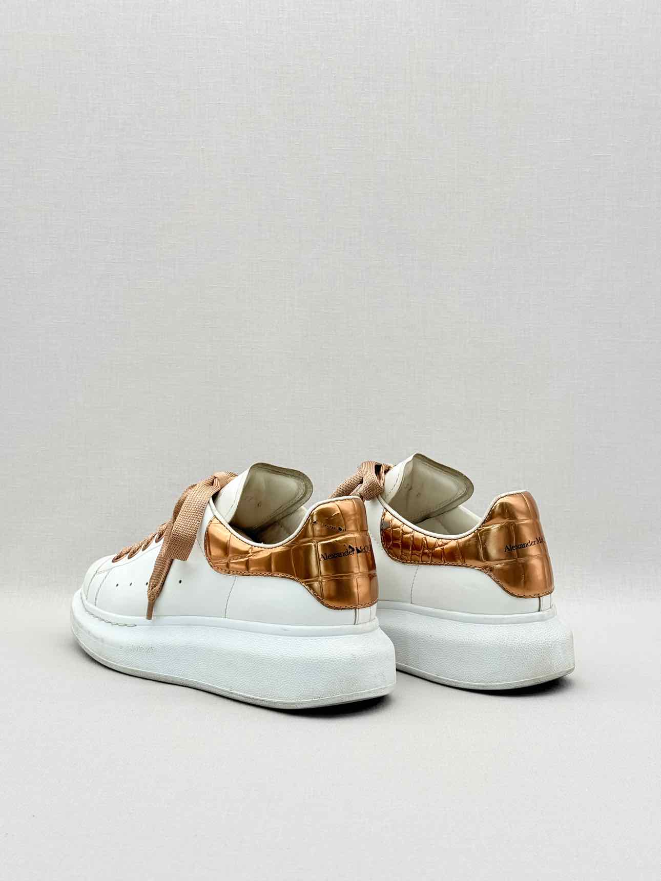 ALEXANDER MCQUEEN White & Bronze Size EU 37 Sneakers