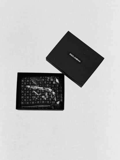 DOLCE & GABBANA Black & White Monkey Print Twill