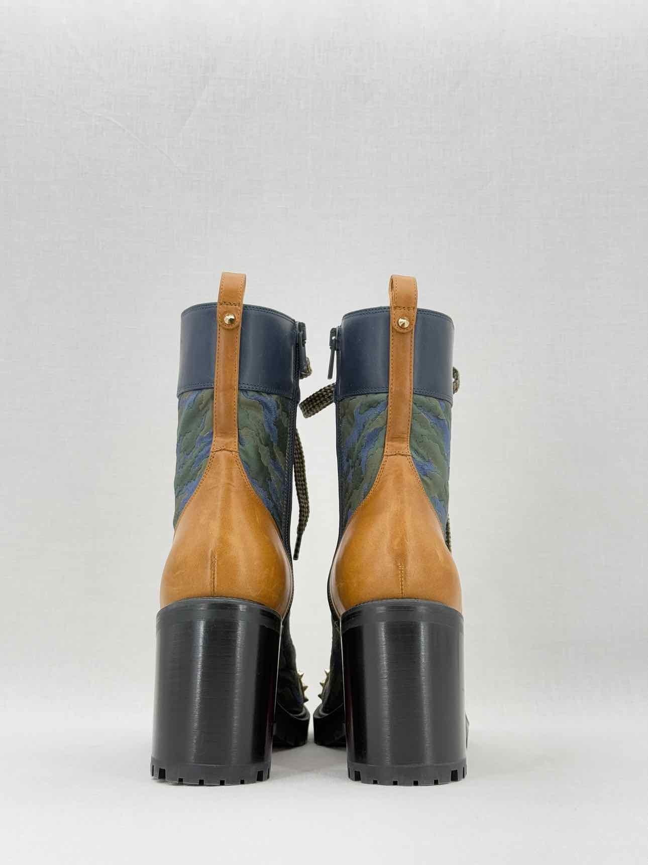 CHRISTIAN LOUBOUTIN Khaki & Tan Size EU 40 Ankle Boots
