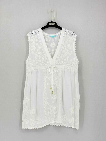 MELISSA ODABASH White Size Medium Short Dress