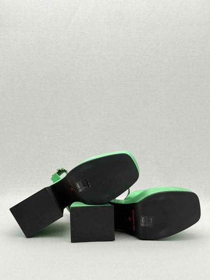 NODALETO Bulla Joni Green Size EU 38.5 Heeled Sandals