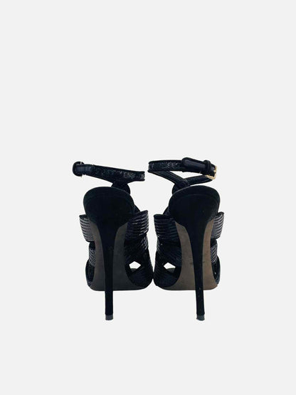 TOM FORD Ankle Strap Black Heeled Sandals 37