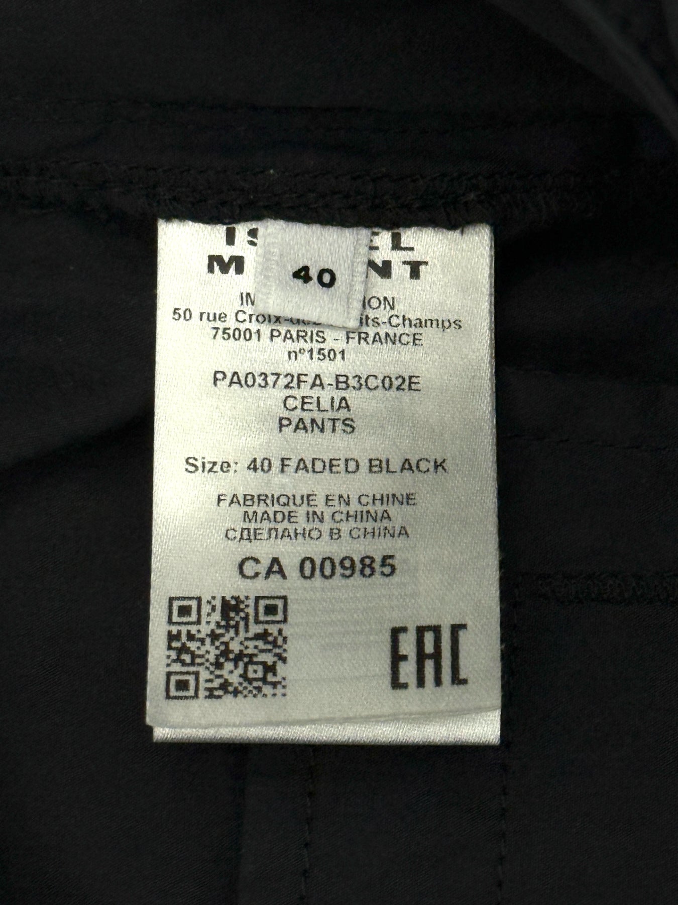 MARANT ETOILE Celia Black Size US 8 Pants